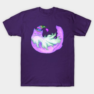 Magical Purple Wizard Cat T-Shirt